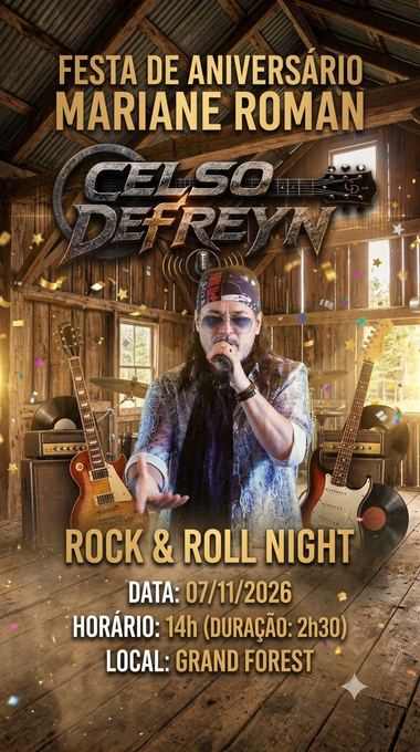 Próximo evento — 07/11, Festa de Aniversário Mariane Roman, Grand Forest
