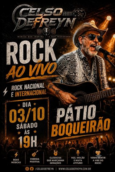 Próximo show — 03/10, Pátio Boqueirão, 19h