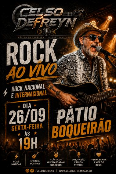 Próximo show — 26/09, Pátio Boqueirão
